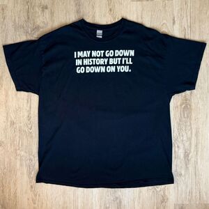 Gildan Graphic T-Shirt Black 2XL Funny Slogan Adult Humor Tee Cotton